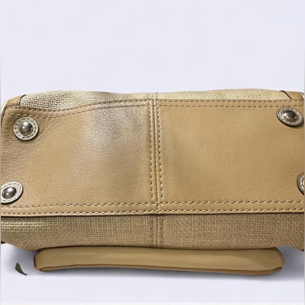 Coach Bonnie Frame Lady Bag Straw and Tan Leather Handbag 2008 - Picture 5 of 7